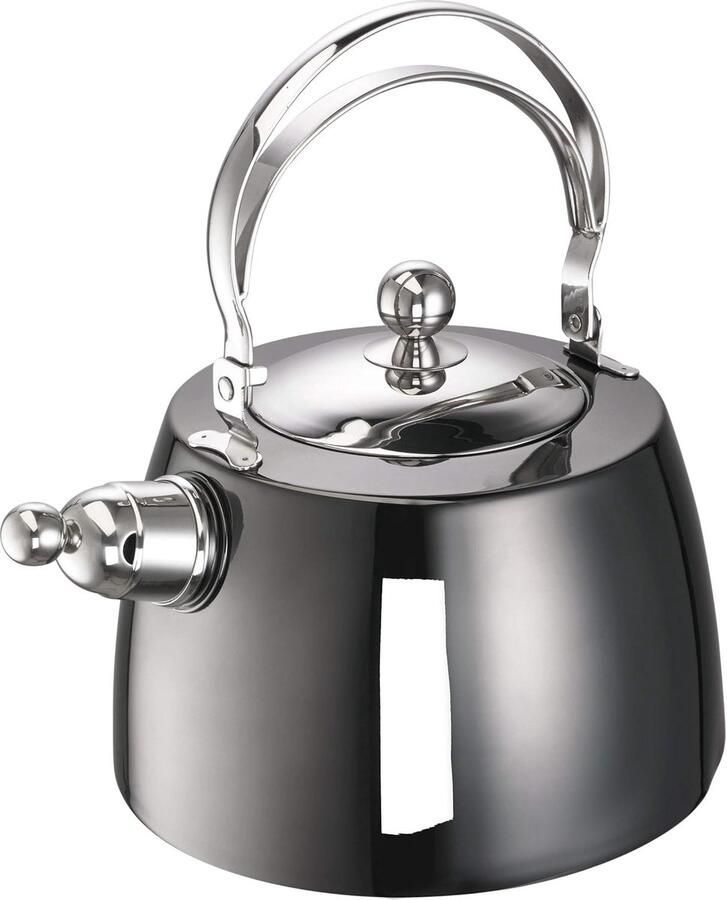 Fluitketel Waterkoker Fornuis Thee Zetten Energiebesparende Bodem 2 Liter Antraciet