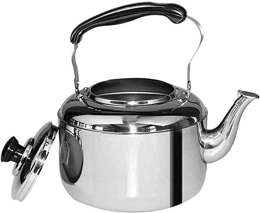 Fluitketel Waterkoker Keuken Water Koken Ingekapselde Bodem 4L Zilver