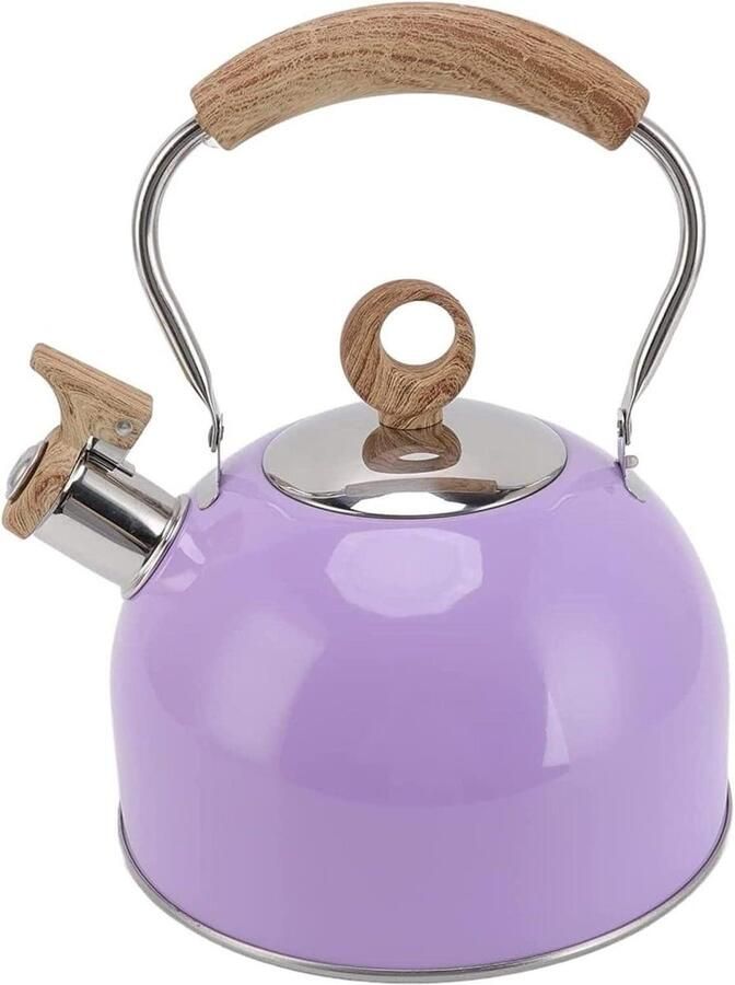 Fluitketel Waterkoker Theeketel Water Koken Met Fluitje 2.5L Paars