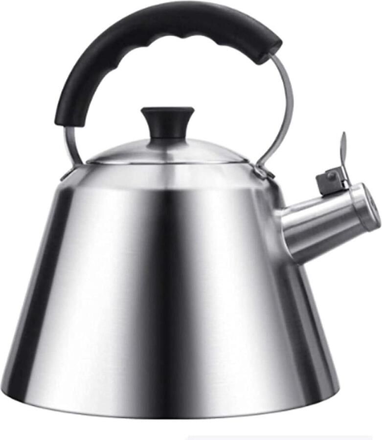 Fluitketel Waterkoker Theepot RVS Snel Water Koken Automatisch Piep Apparaat 3 Liter Inhoud Zilver