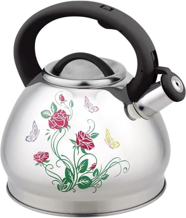 Waterkoker RVS Theepot Fluitketel Water Koken Energie Collectie Ring 3L Zilver