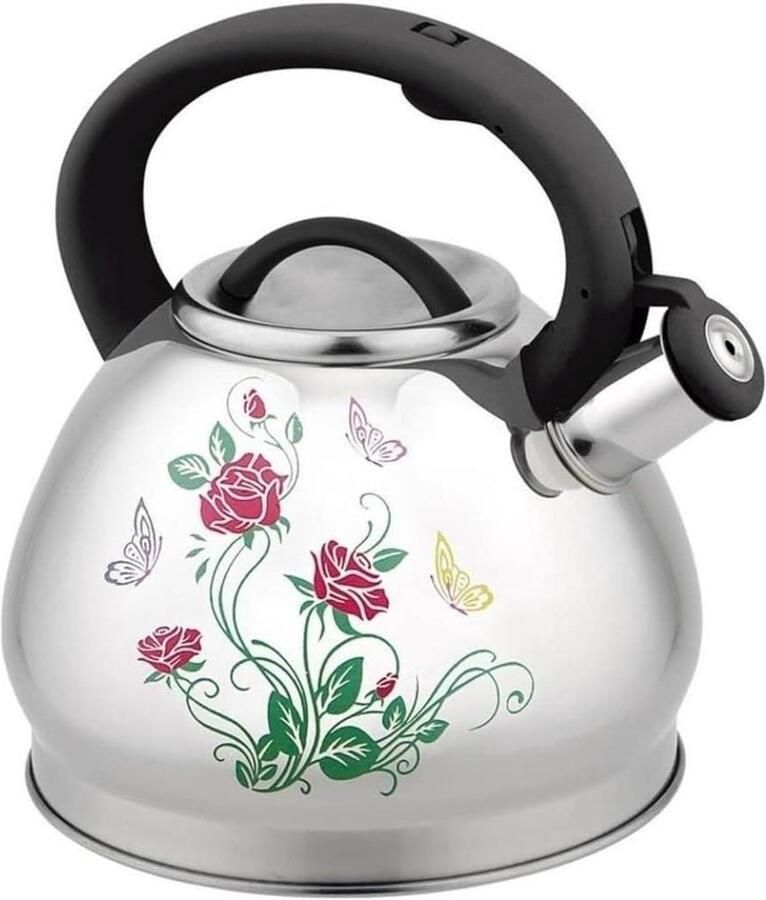 Waterkoker Inductie Theepot Theeketel Thee Zetten Gelijkmatige Warmtegeleiding 3L Inhoud Zilver
