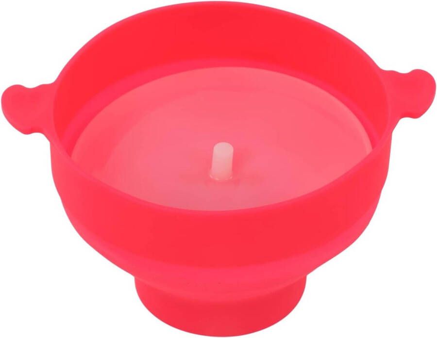 Vouwbare Silicones Microgolf Popcorn Kom met Transparante Deksel en Handvat BPA-vrije Popcornmaker voor Thuis 10.2x7.7x5.7x4.4in (Rood Roos)