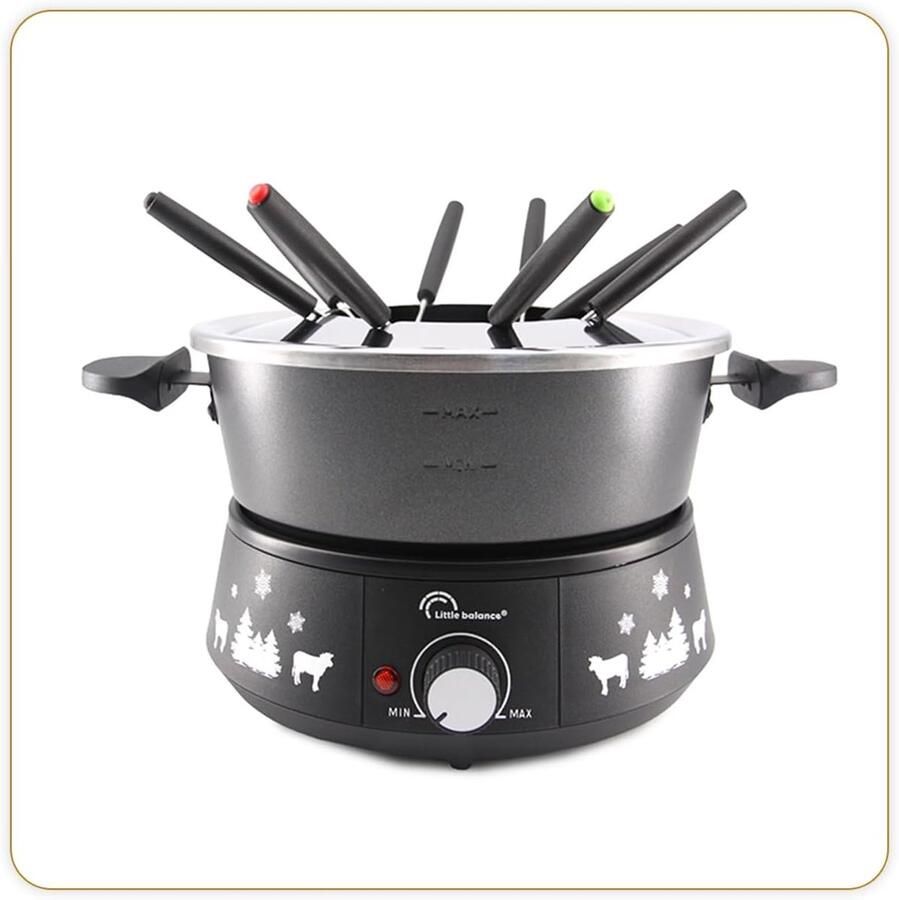 Fondue Apparaat Frituurpan Gezellig Tafelen Grote Inhoud 2 Liter Zwart