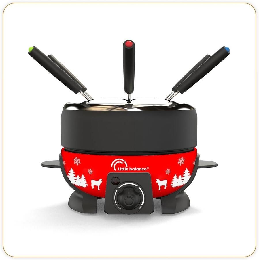 Fondue Apparaat Gourmet Set Gezellig Tafelen Anti-aanbaklaag 2 Liter Rood