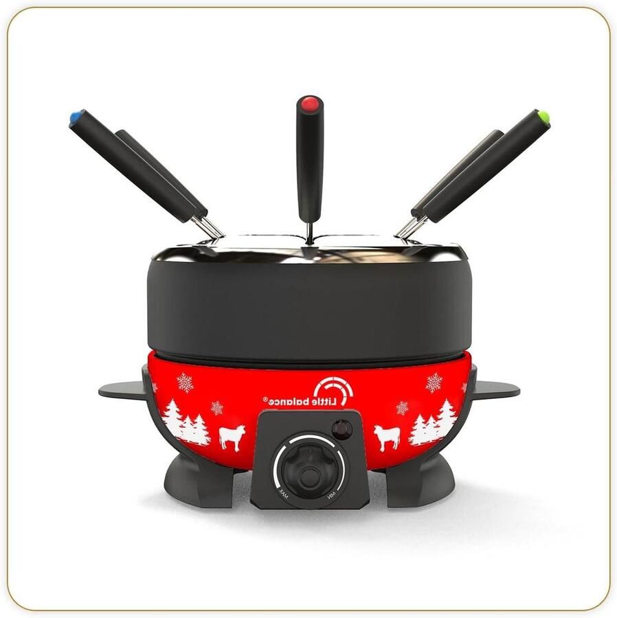 Fondue Apparaat Gourmet Set Gezellig Tafelen Anti-aanbaklaag 2 Liter Rood