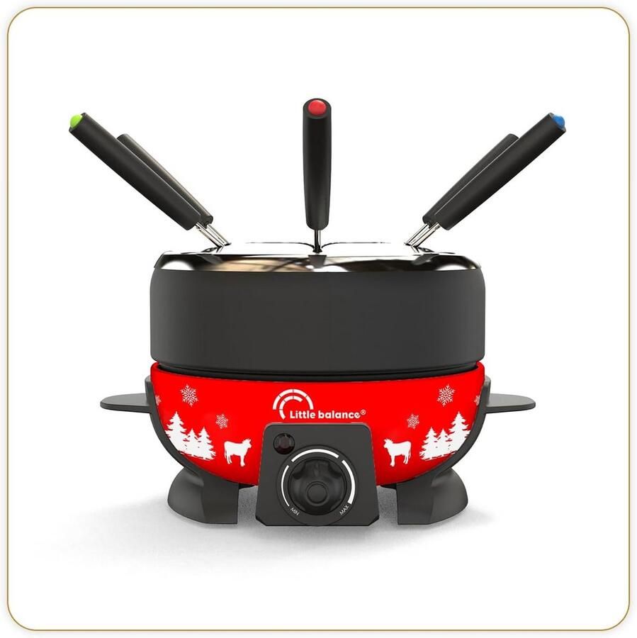 Fondue Apparaat Gourmet Set Gezellig Tafelen Anti-aanbaklaag 2 Liter Rood