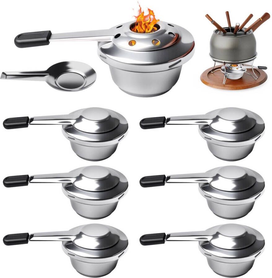 Fondue Burners Fire Paste Holder Stainless Steel Paste Burner Food Warmer Spirit Burner Alcohol Cooker Warming Container Fire Container for Hot Pot Dry Pot Kitchen BBQ