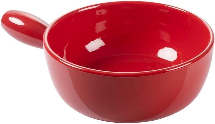 Fondue Caquelon Kaasfondue Pan Gezellige Avonden Handgemaakt Keramiek 21 cm Rood