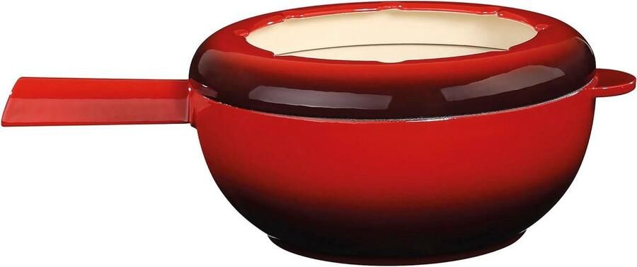 Fondue Caquelon Smeltpan Gezellig Tafelen Hittebestendig Handvat 20 cm Rood