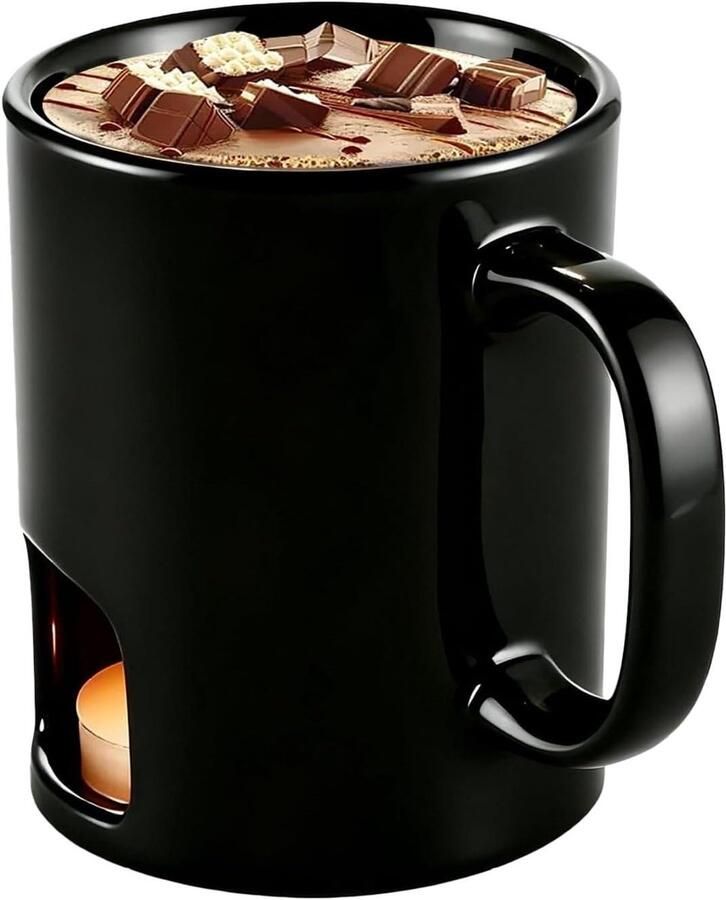 Fondue Mok Smeltbeker Desserts Delen Kaars Verwarmer 300 ml Zwart