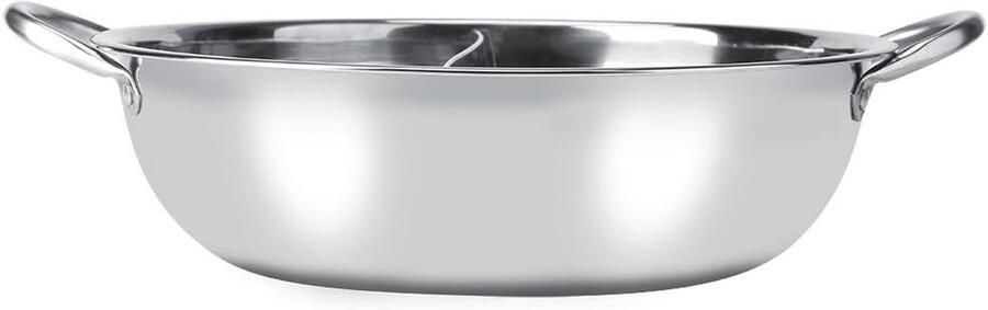 Fondue Pan Aparte Kookpot Gezellig Tafelen Dubbele Aroma Scheiding 27 cm Zilverkleurig