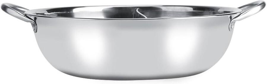 Fondue Pan Dubbele Smaak Pan Gezellig Tafelen Roestvrij Staal 27 cm Zilver