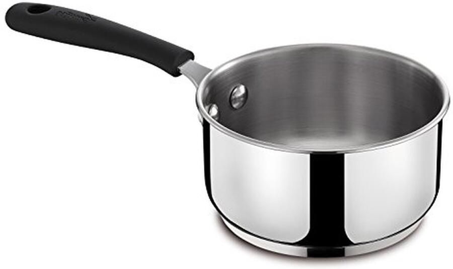 Fondue Pan Sauspan Steelpan Gezellig Tafelen 3-laags Bodem 14 cm Zilver