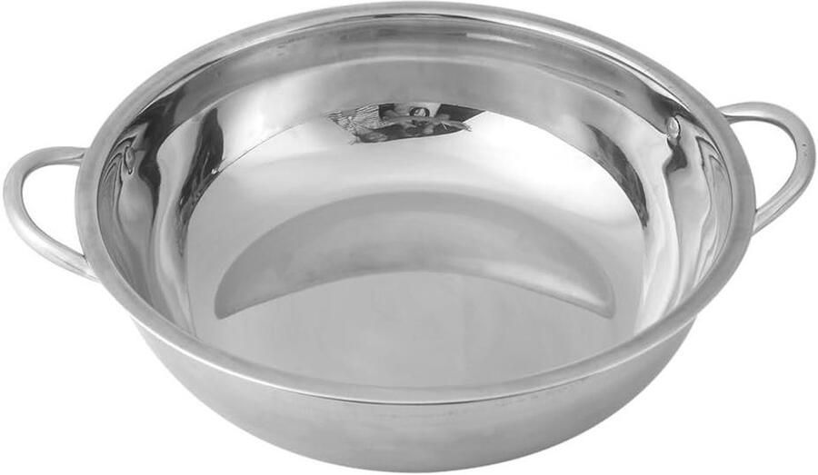 Fondue Pan Soepketel Thuis Koken Snelle Warmtegeleiding 30cm Diameter Zilverkleurig