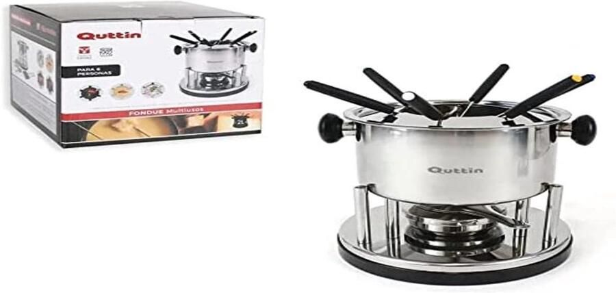 Fondue Set Gourmet Pan Gezellig Eten Veelzijdig Gebruik 2 Liter Zilverkleurig