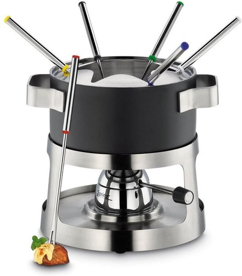 Fondue Set Inclusief 6 Vorken Roestvrij Staal Geschikt voor Inductie