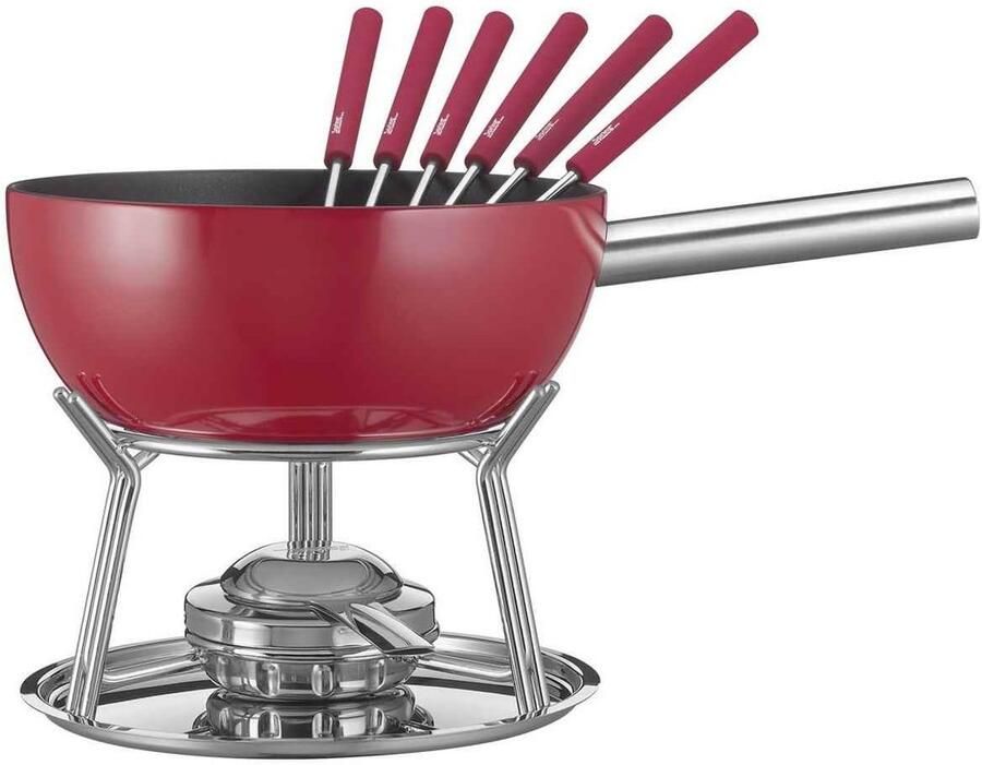 Fondue Set Kaas Fondue Gezellig Tafelen Antiaanbaklaag 2 Liter Rood