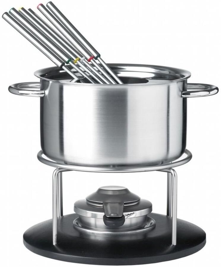 Fondue Set Kaas Fondue Gezellig Tafelen Inclusief 6 Vorken 2 Liter Zwart