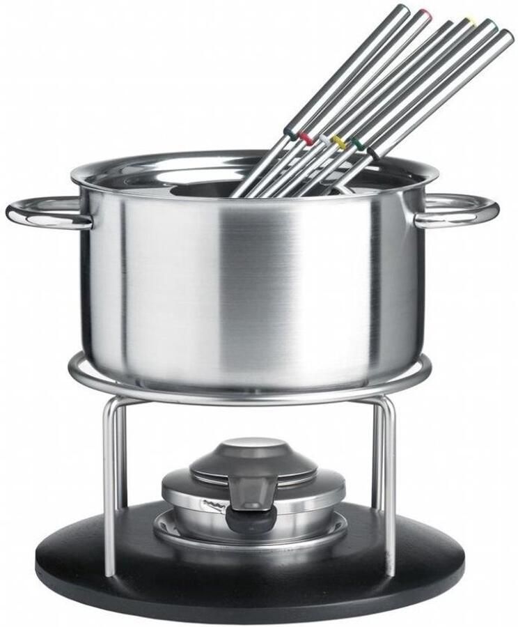 Fondue Set Kaas Fondue Gezellig Tafelen Inclusief Vorken 2 Liter Zwart