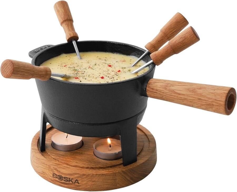 Fondue Set Kaasfonduen Gezellig Tafelen Voor Elk Fornuis 700 ml Zwart