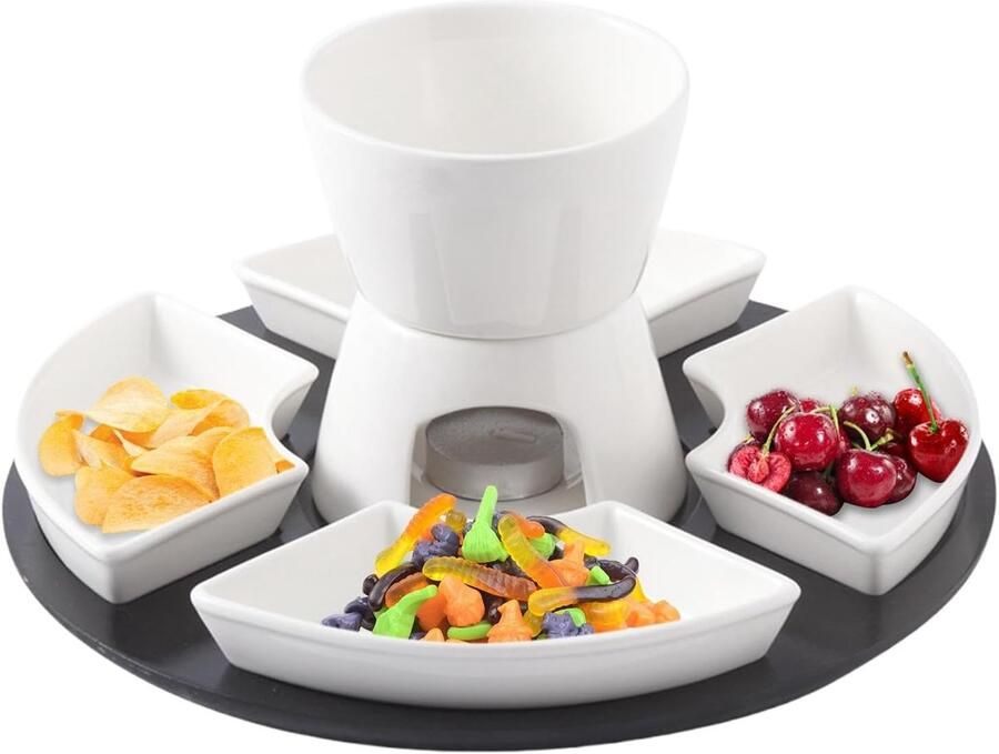 Fondue Set Smeltpot Gezellig Tafelen Keramisch Materiaal 30 cm Multicolor