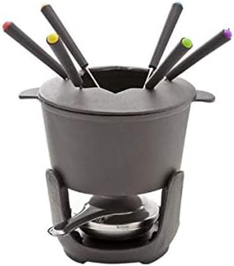 Fondue Set Vleesfondue Gezellig Tafelen Inclusief Spatdeksel 6 Personen Aluminium - Foto 2