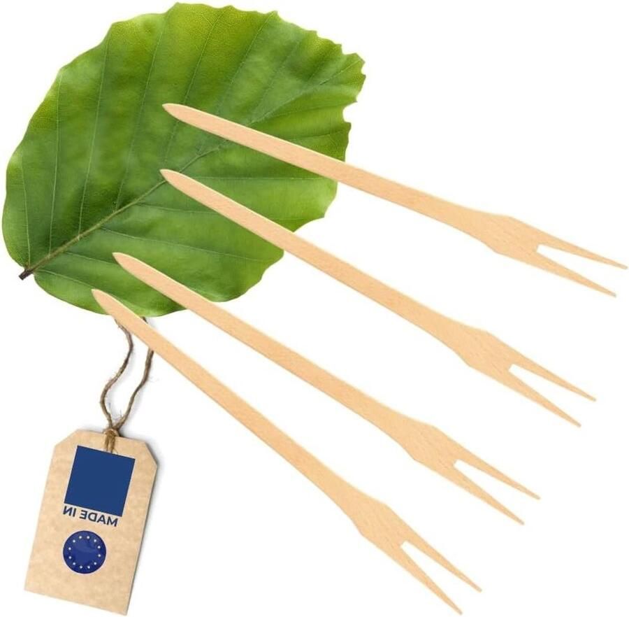 Fondue Vorken Houten Bestek Dips Eten Hittebestendig Hout 24 cm Houtkleur