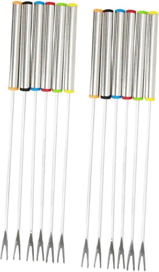 Fondue Vorken Set Dipschalen Vorken Kaasfondue Hittebestendige Handvatten 24 cm Meerdere Kleuren