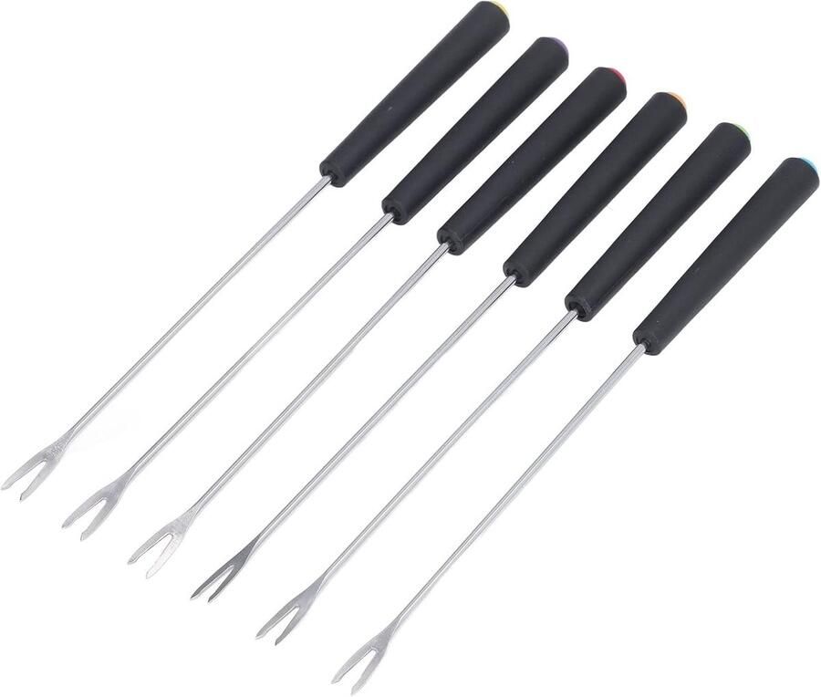 Fondue Vorken Set Kaas Stokjes Dipsaus Eten Roestvrij Staal 6 Stuks Multicolor