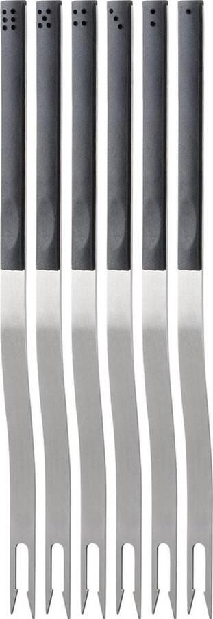 Fondue Vorken Set van 6 Gezellig Eten Domino Vorm Handvat 13 x 274 cm Zwart