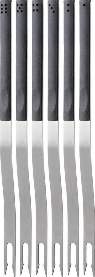 Fondue Vorken Set van 6 Gezellig Eten Domino Vorm Handvat 13 x 274 cm Zwart