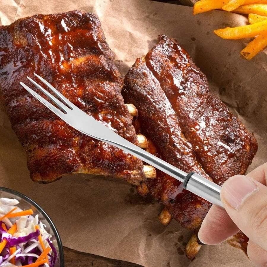 Fondue Vorken Steekprikkers BBQ Buiten Koken Roestvrij Staal 18 cm Zilver