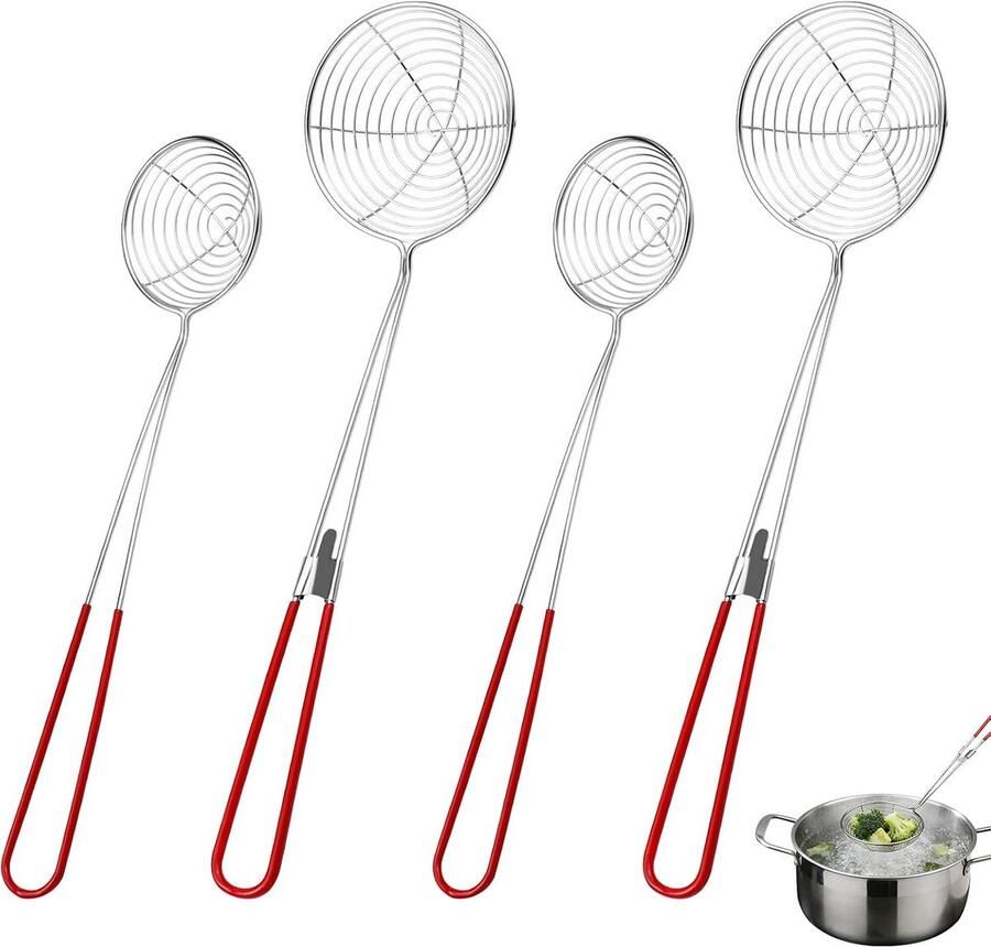 Fondue Zeeflepels RVS met Lange Hendel Schuimspaan voor Koken en Frituren