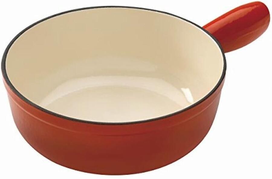 Fonduepan 20 cm voor Inductiekookplaten Gietijzer Rood