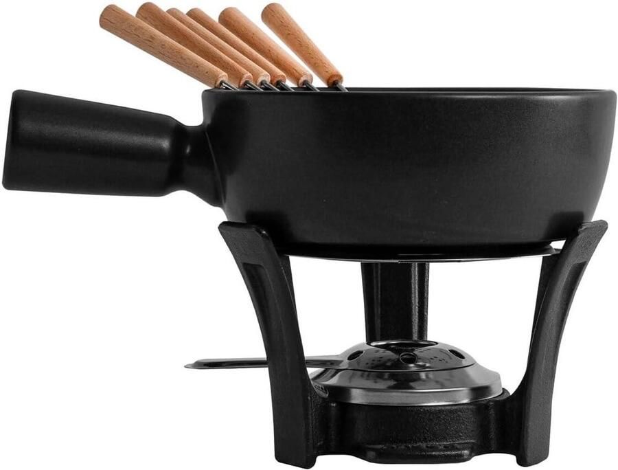 Fondueset Kaasfondue Set Gezellig Tafelen Vaatwasserbestendig 13 Liter Zwart