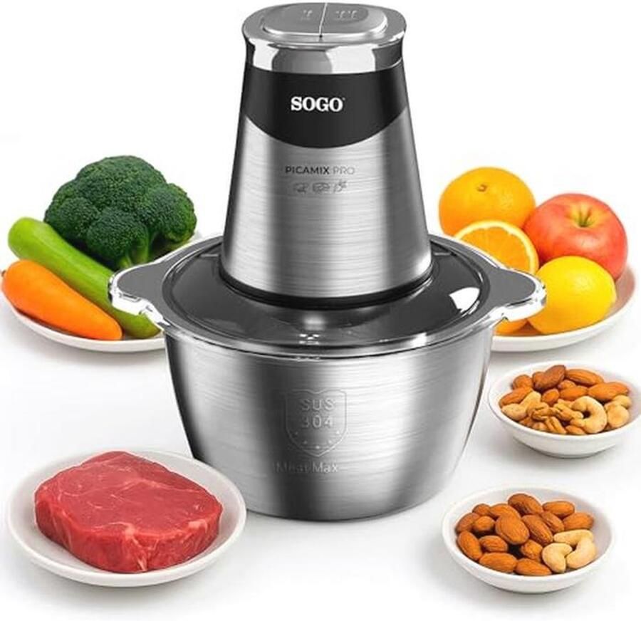 Food hakker 1.8L 500W met dubbele snelheid en veiligheidssysteem