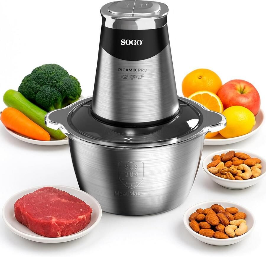 Keukenmachine Hakmolen Mini Food Processor Snel Ingrediënten Snijden Dubbele Snelheid Functie 1.8 Liter Kom Groen - Foto 1