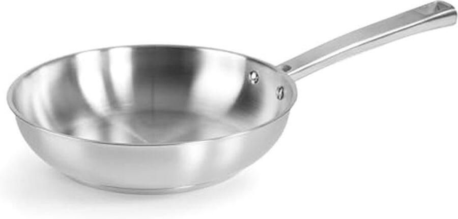 Foodie Koekenpan van RVS met Antiaanbaklaag Ergonomische Handgreep Geschikt voor Alle Warmtebronnen