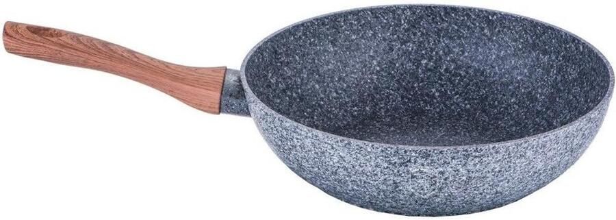 Forest Wok Roerbakpan Snel Koken Steengoed Coating 28 cm Grijs Bruin