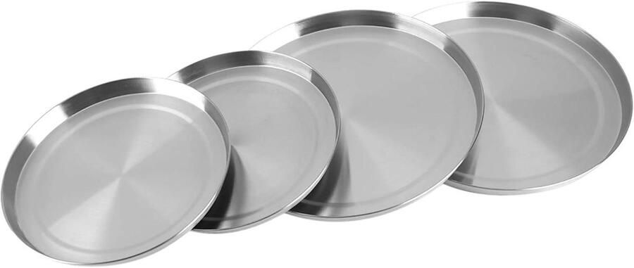 Fornuis Afdekking Kookplaat Beschermers Extra Werkruimte Roestvrij Staal Set van 4 Zilverkleurig