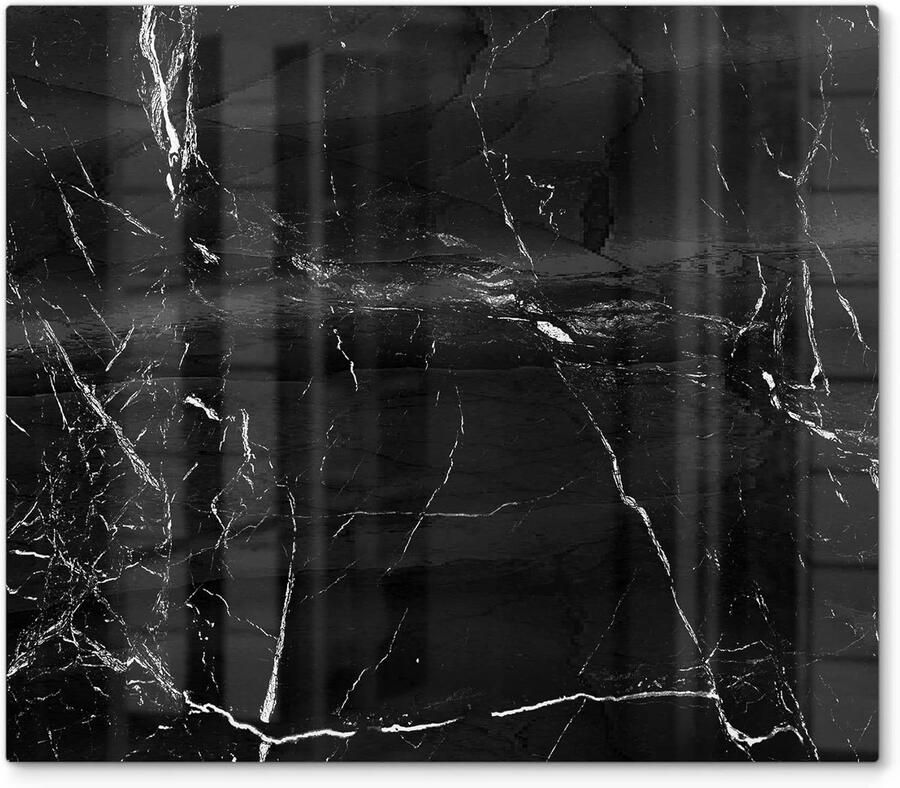 Fornuis Afdekplaat Glas Keukenbeschermer Werkblad Kookplaat Beschermen 3D Kleurdiepte Effect 60 x 52 cm Marmer Look
