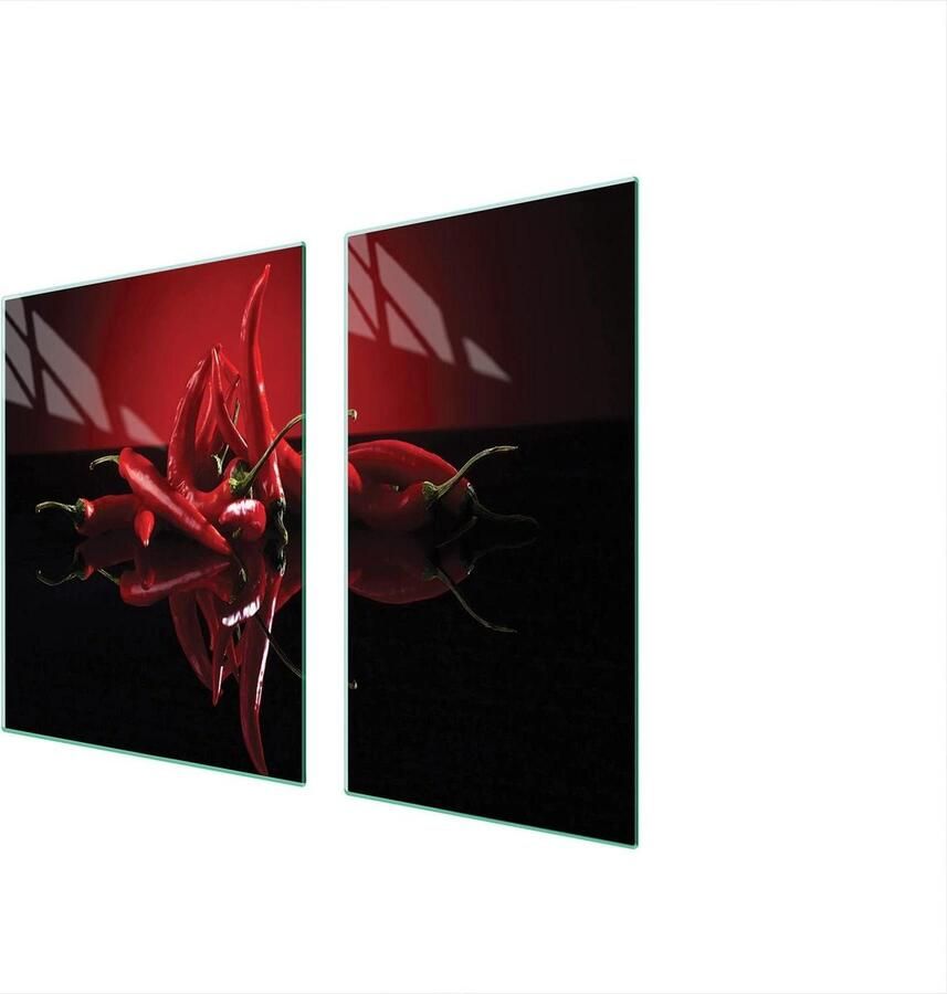 Fornuis Afdekplaat Glasplaat Werkblad Keuken Beschermen Gehard Glas 90 x 52 cm Chilli