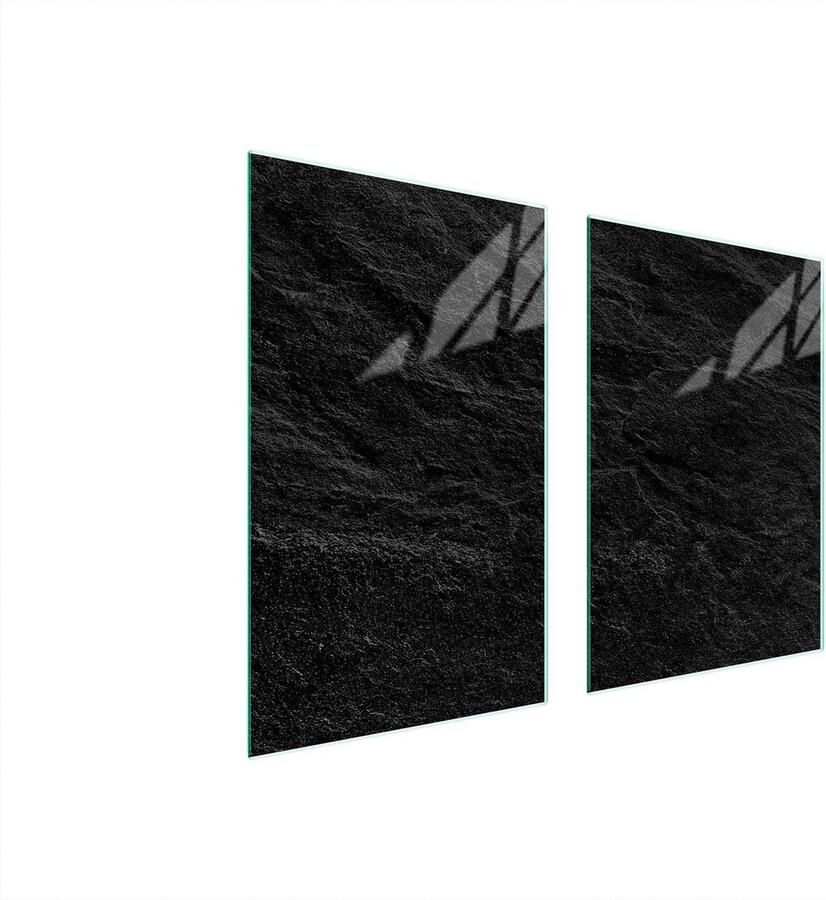 Fornuis Afdekplaat Glazen Plaat Keuken Bescherming Gehard Glas 65 x 52 cm Zwart
