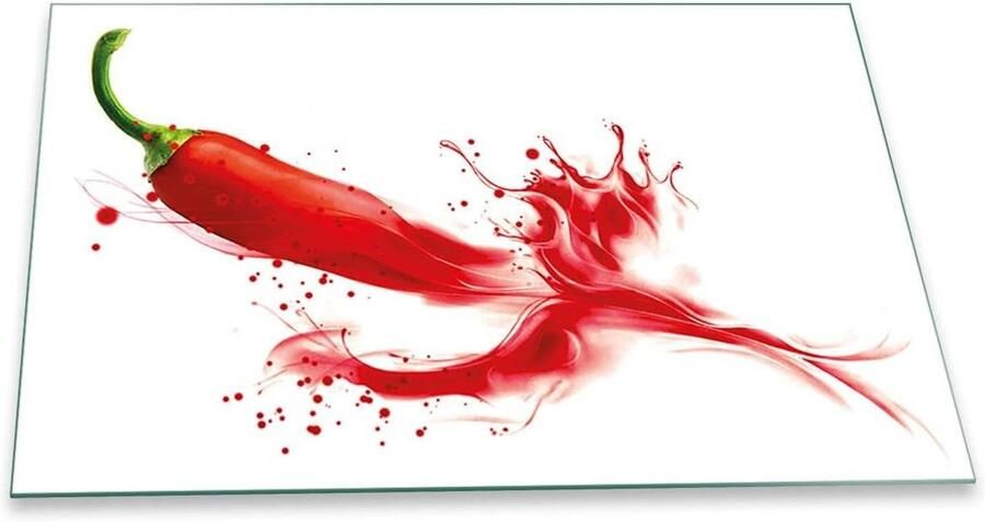 Fornuis Afdekplaat Keramische Kookplaat Beschermer Extra Werkblad Creëren Kras- en Slagvast Glas 80x52 cm Groente Rood
