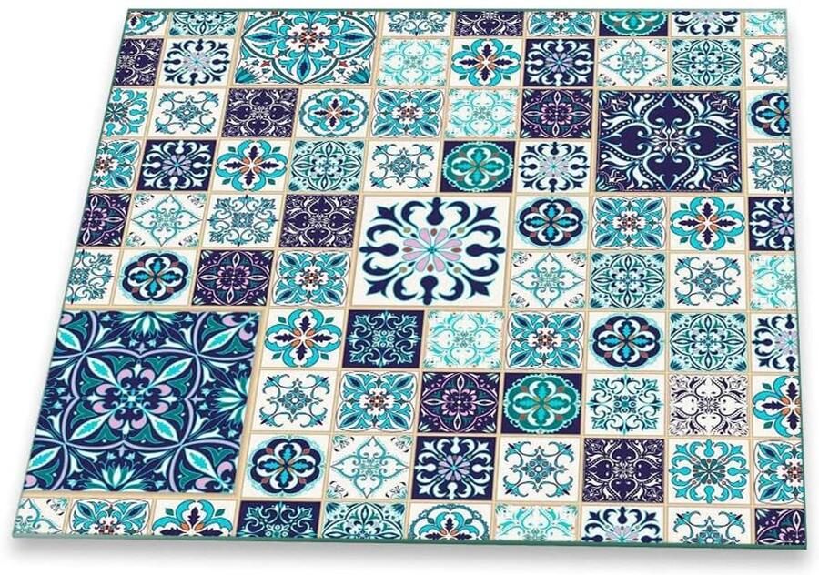 Fornuis Afdekplaat Keramische Plaat Extra Werkblad 4mm Veiligheidsglas 60 x 52 cm Mozaïek