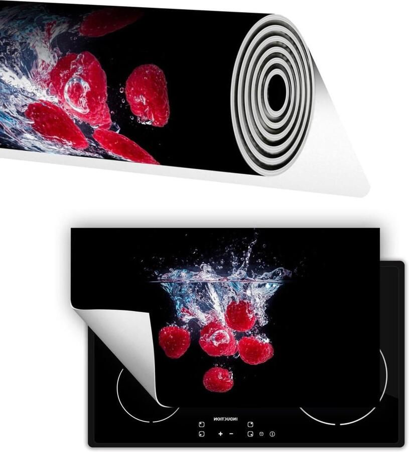 Fornuis Afdekplaat Kookplaat Beschermer Extra Werkruimte Antislip Vinyl Materiaal 90x52 cm Zwarte Frambozen
