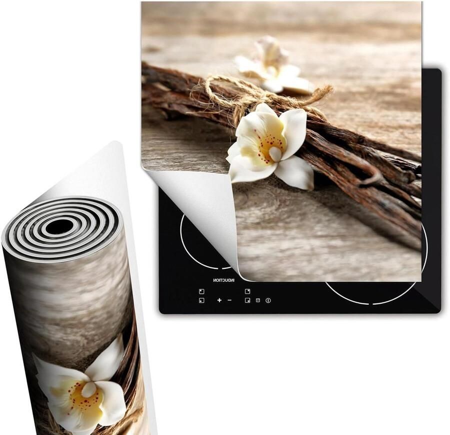 Fornuis Afdekplaat Kookplaat Beschermer Extra Werkruimte Creëren Anti-slip Vinyl Materiaal 60x52 cm Bloem Hout