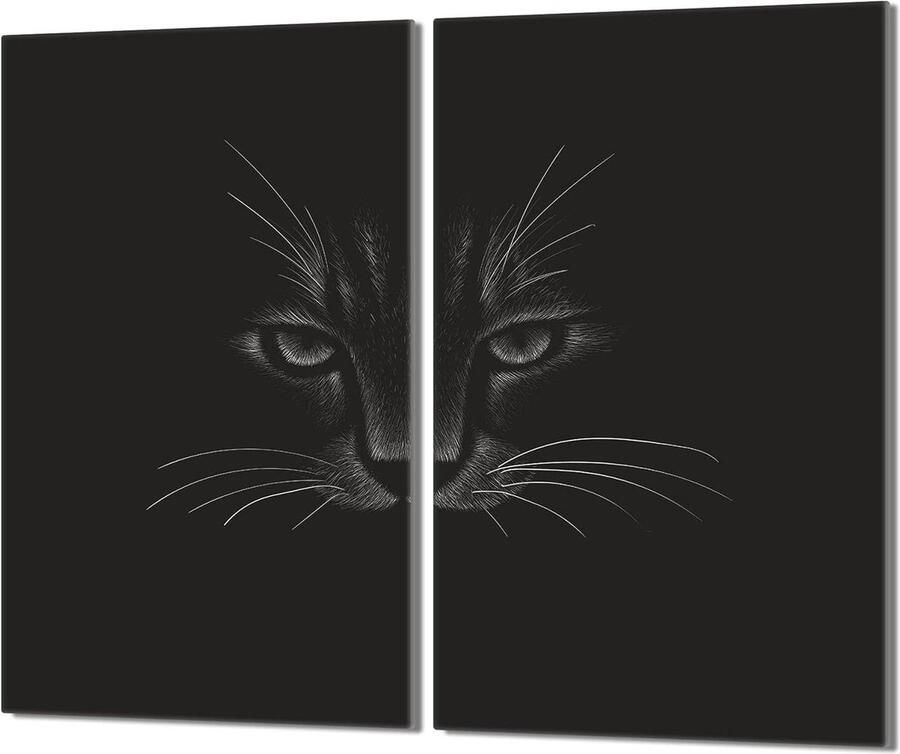Fornuis Afdekplaat Kookplaat Beschermer Extra Werkruimte Gehard Glas 2x 30x52 cm Mozaïek