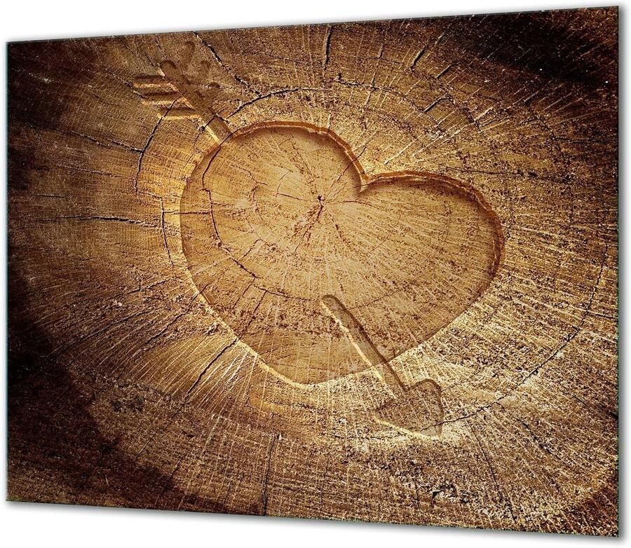 Fornuis Afdekplaat Kookplaat Beschermer Keuken Beschermen Gehard Glas 60 x 52 cm Houtdecor
